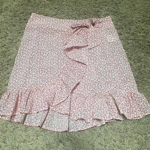 SHEIN pink floral skirt